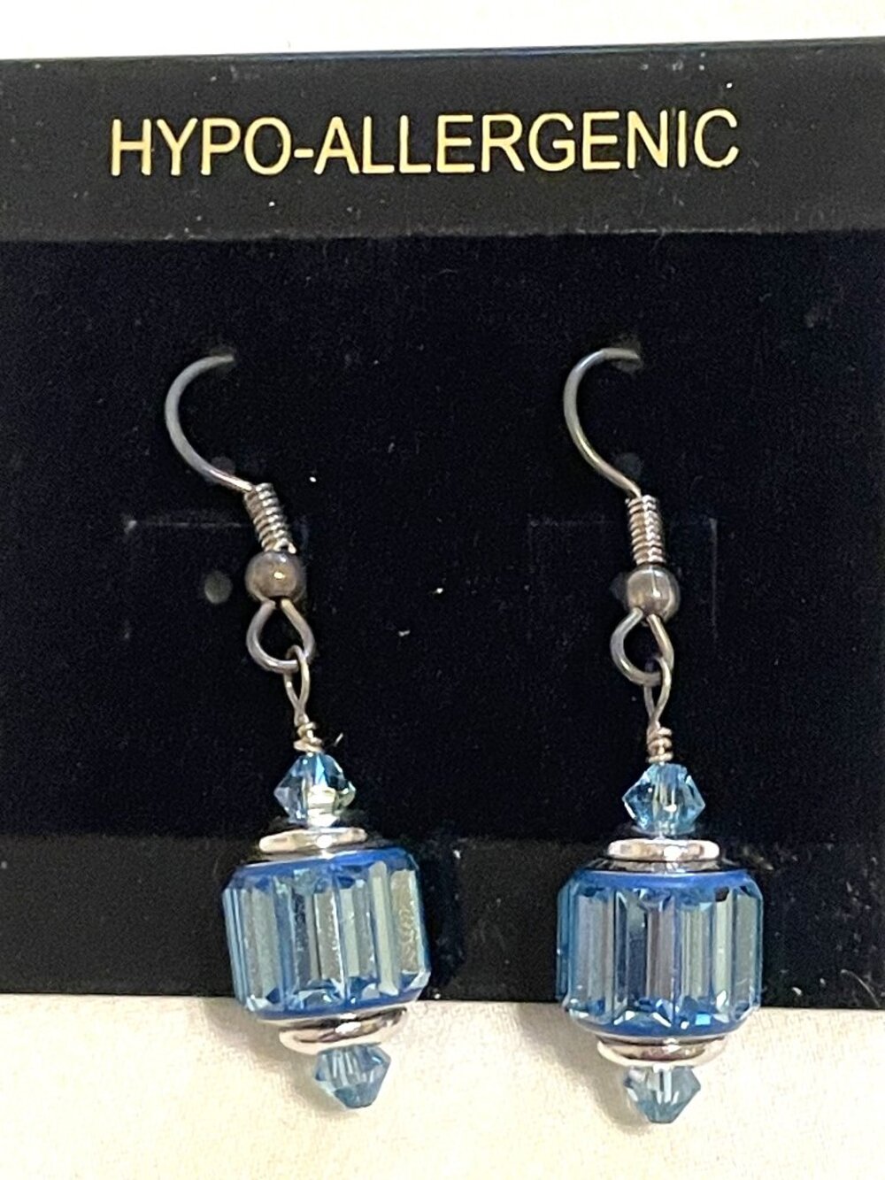 Swarovski® Aquamarine Crystal Dangle Earrings. (NWOT) - (SK0249)